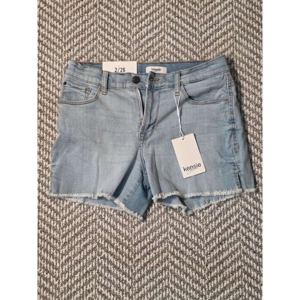 Kensie Jeans Womens Light Wash Denim Cutoff Shorts Size 2 30W Distressed